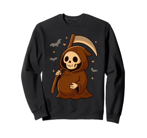 Niedliche Cartoon-Sensenmann-Mama to be Halloween Mutter Sweatshirt von Halloween Outfit Pregnant New Mom Mother