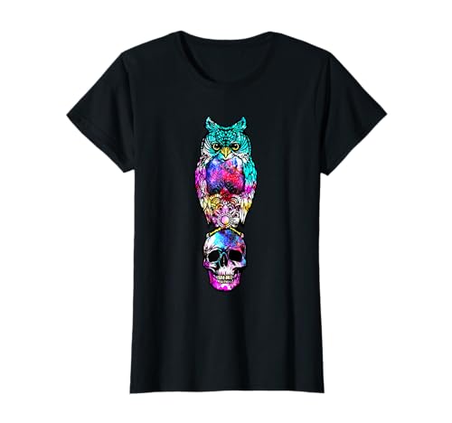 Damen Halloween-Eule mit Totenkopf Omen Of Death T-Shirt Damen Halloween-Eule mit Totenkopf Omen Of Death T-Shirt von Halloween Owl With Skull Apparel Co.