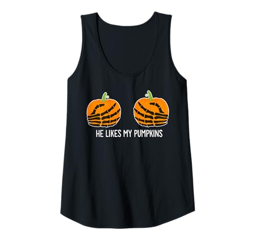 Damen HE Likes My Pumpkins X Kürbis Kürbisse Lustiges Halloween Tank Top Damen HE Likes My Pumpkins X Kürbis Kürbisse Lustiges Halloween Tank Top von Halloween Partner Kostüm - Lustiges Partnerkostüm