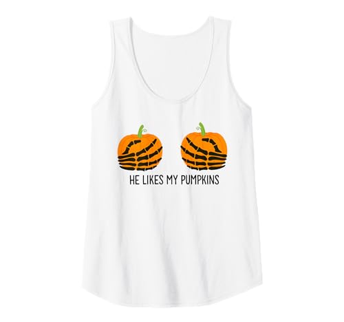 Damen HE Likes My Pumpkins X Kürbis Kürbisse Lustiges Halloween Tank Top Damen HE Likes My Pumpkins X Kürbis Kürbisse Lustiges Halloween Tank Top von Halloween Partner Kostüm - Lustiges Partnerkostüm