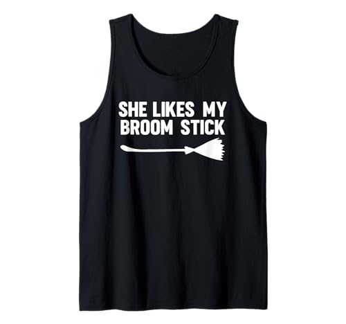 Herren HE Likes My Broom Stick X Kürbis Kürbisse Lustiges Halloween Tank Top Herren HE Likes My Broom Stick X Kürbis Kürbisse Lustiges Halloween Tank Top von Halloween Partner Kostüm - Lustiges Partnerkostüm