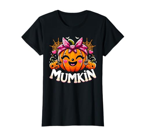 Damen Jack O Lantern Mumkin Mutter Kürbis Wimpern Halloween Mama T-Shirt Damen Jack O Lantern Mumkin Mutter Kürbis Wimpern Halloween Mama T-Shirt von Halloween Party October Holiday Mummy Apparel