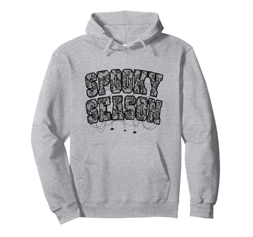 Halloween Spooky Season Patch Look mit Spinnen Pullover Hoodie von Halloween Patch look Design