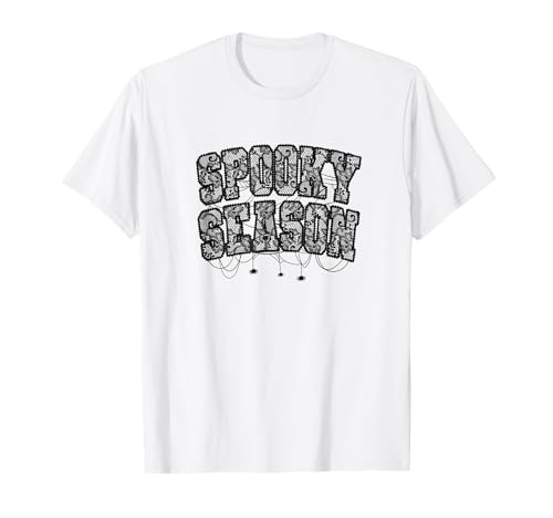 Halloween Spooky Season Patch Look mit Spinnen T-Shirt von Halloween Patch look Design