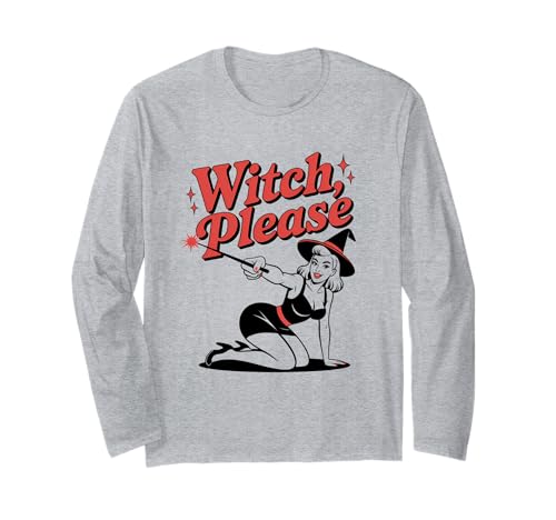 Halloween-Hexe mit Pinup-Mädchen Langarmshirt von Halloween Phiz