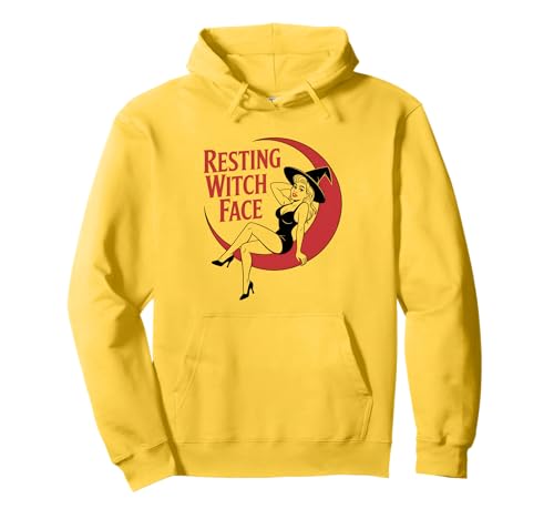 Halloween-Hexe mit Pinup-Mädchen Pullover Hoodie von Halloween Phiz
