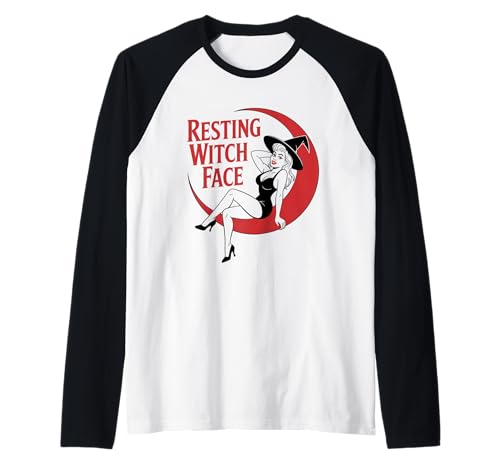 Halloween-Hexe mit Pinup-Mädchen Raglan von Halloween Phiz