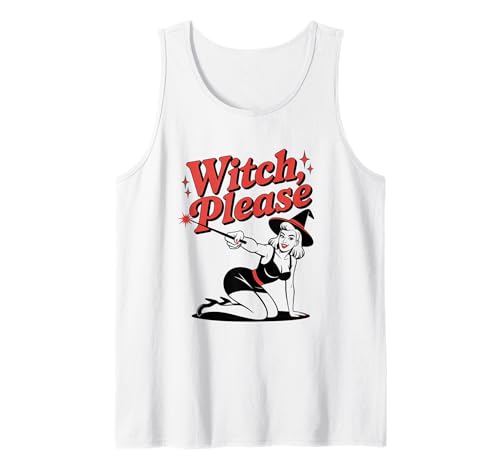 Halloween-Hexe mit Pinup-Mädchen Tank Top von Halloween Phiz