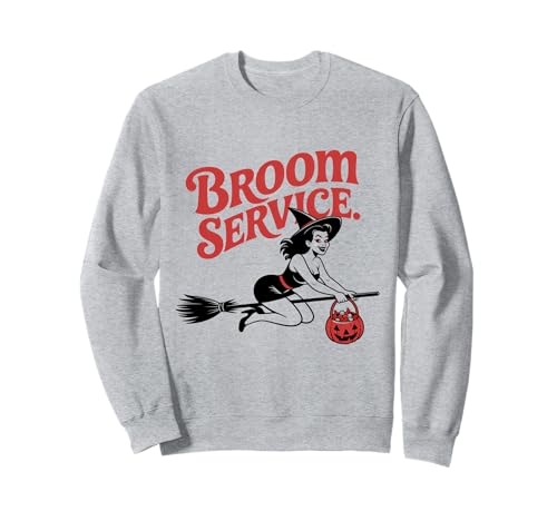 Halloween Pinup Girl Besen Service Sweatshirt von Halloween Phiz