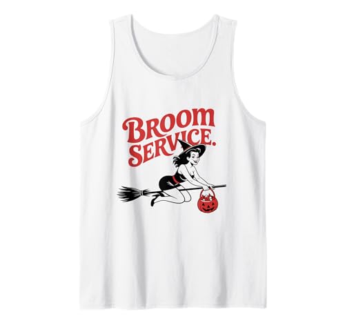 Halloween Pinup Girl Besen Service Tank Top von Halloween Phiz