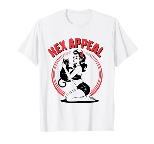 Halloween Pinup Girl Hexe Hex Appeal T-Shirt von Halloween Phiz