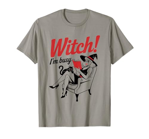 Halloween-Pinup-Girl-Hexe Ich Bin beschäftigt T-Shirt von Halloween Phiz