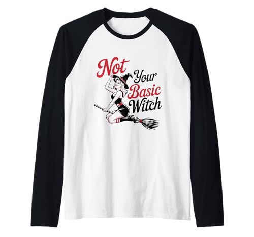 Halloween-Pinup-Girl ist Nicht Deine einfache Hexe Raglan von Halloween Phiz