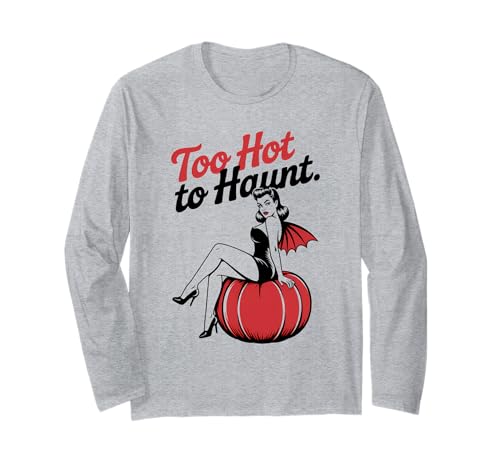 Halloween-Pinup-Girl ist zu heiß zum Jagen Langarmshirt von Halloween Phiz