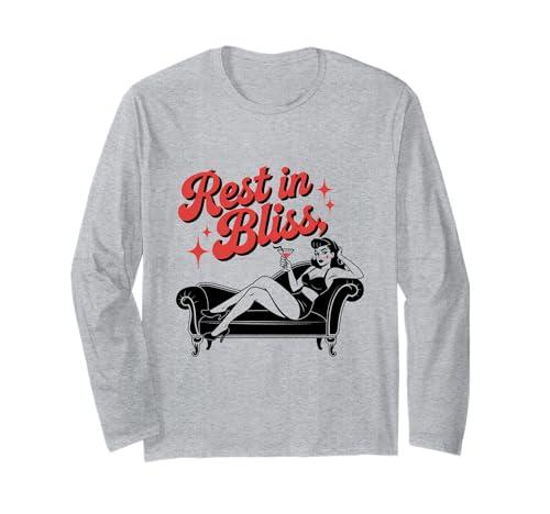 Halloween-Pinup-Girl ruht Sich in Glückseligkeit aus Langarmshirt von Halloween Phiz