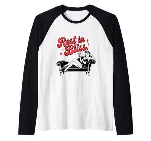 Halloween-Pinup-Girl ruht Sich in Glückseligkeit aus Raglan von Halloween Phiz