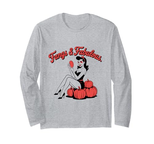 Halloween-Pinup-Mädchen Langarmshirt von Halloween Phiz