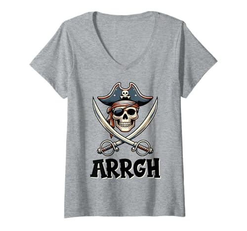 Damen Arrgh Halloween Piratenkostüm T-Shirt mit V-Ausschnitt Damen Arrgh Halloween Piratenkostüm T-Shirt mit V-Ausschnitt von Halloween Pirate Clothing & Costumes