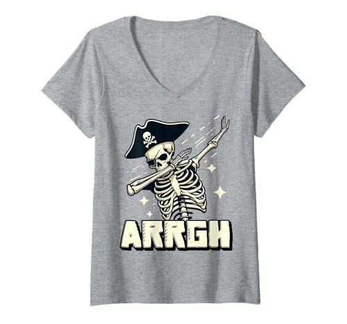 Damen Arrgh Halloween Piratenkostüm T-Shirt mit V-Ausschnitt Damen Arrgh Halloween Piratenkostüm T-Shirt mit V-Ausschnitt von Halloween Pirate Clothing & Costumes