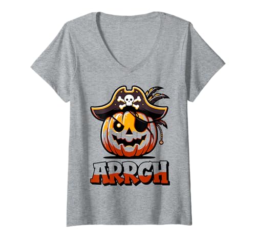 Damen Arrgh Halloween Piratenkostüm T-Shirt mit V-Ausschnitt Damen Arrgh Halloween Piratenkostüm T-Shirt mit V-Ausschnitt von Halloween Pirate Clothing & Costumes