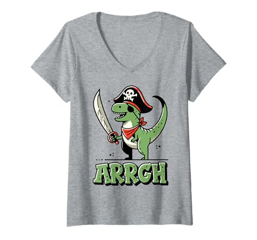 Damen Arrgh Halloween Piratenkostüm T-Shirt mit V-Ausschnitt Damen Arrgh Halloween Piratenkostüm T-Shirt mit V-Ausschnitt von Halloween Pirate Clothing & Costumes