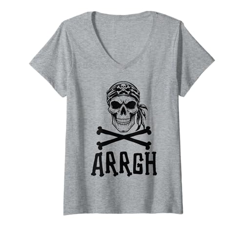 Damen Arrgh Halloween Piratenkostüm T-Shirt mit V-Ausschnitt Damen Arrgh Halloween Piratenkostüm T-Shirt mit V-Ausschnitt von Halloween Pirate Clothing & Costumes