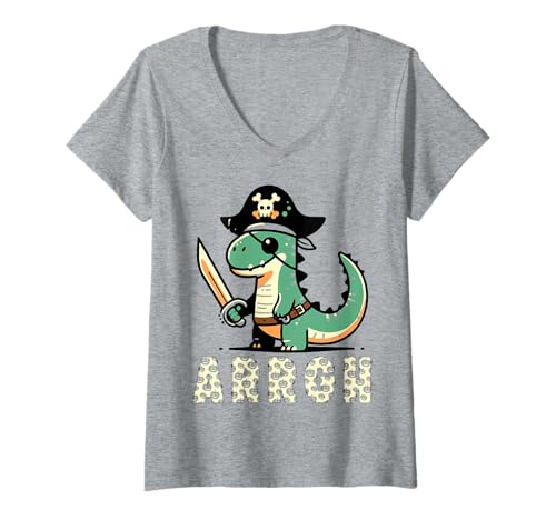 Damen Arrgh Halloween Piratenkostüm T-Shirt mit V-Ausschnitt Damen Arrgh Halloween Piratenkostüm T-Shirt mit V-Ausschnitt von Halloween Pirate Clothing & Costumes