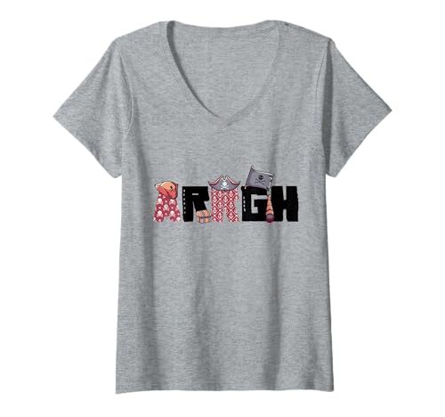 Damen Arrgh Halloween Piratenkostüm T-Shirt mit V-Ausschnitt Damen Arrgh Halloween Piratenkostüm T-Shirt mit V-Ausschnitt von Halloween Pirate Clothing & Costumes