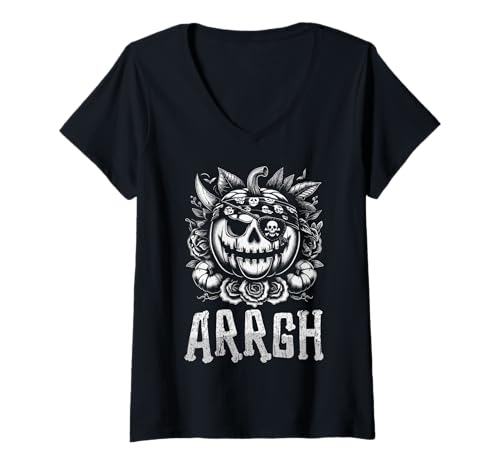 Damen Arrgh Halloween Piratenkostüm T-Shirt mit V-Ausschnitt Damen Arrgh Halloween Piratenkostüm T-Shirt mit V-Ausschnitt von Halloween Pirate Clothing & Costumes