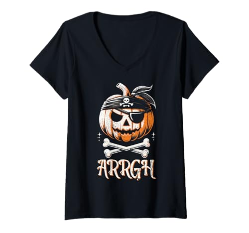 Damen Arrgh Halloween Piratenkostüm T-Shirt mit V-Ausschnitt Damen Arrgh Halloween Piratenkostüm T-Shirt mit V-Ausschnitt von Halloween Pirate Clothing & Costumes