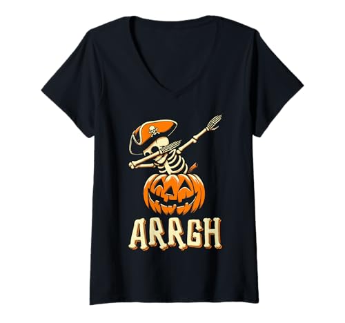 Damen Arrgh Halloween Piratenkostüm T-Shirt mit V-Ausschnitt Damen Arrgh Halloween Piratenkostüm T-Shirt mit V-Ausschnitt von Halloween Pirate Clothing & Costumes