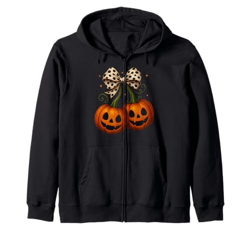 Halloween Kürbis Kirschen Herbst Mädchen Gruselige Jahreszeit Kapuzenjacke von Halloween Pumpkin Cherry Shirt