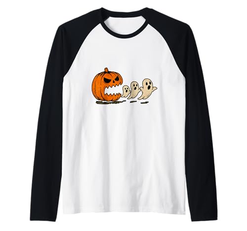 Lustiger Halloween-Kürbis isst Geister Boo Männer Frauen Kinder Raglan Lustiger Halloween-Kürbis isst Geister Boo Männer Frauen Kinder Raglan von Halloween Pumpkin Eating Ghosts Funny