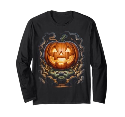 Halloween Kürbis Gamer für Jungen und Mädchen Gruseliges Gaming Langarmshirt Halloween Kürbis Gamer für Jungen und Mädchen Gruseliges Gaming Langarmshirt von Halloween Pumpkin Gaming Gifts