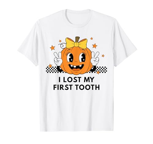 Süßer Kürbis I Lost My First Tooth Fairy Wiggly Teeth Girls T-Shirt Süßer Kürbis I Lost My First Tooth Fairy Wiggly Teeth Girls T-Shirt von Halloween Pumpkin Girls Lost First Tooth