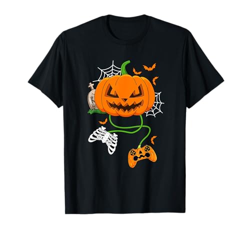 Halloween Gamer Kürbis Controller Video Gamer Kinder Jungen T-Shirt von Halloween Pumpkin Video Gamer Gaming shirt