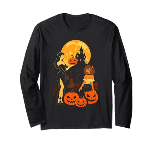 Kürbis Mädchen Halloween Gothic Spukhaus Gruselsaison Langarmshirt Kürbis Mädchen Halloween Gothic Spukhaus Gruselsaison Langarmshirt von Halloween Pumpkin Women Women Girls Kids