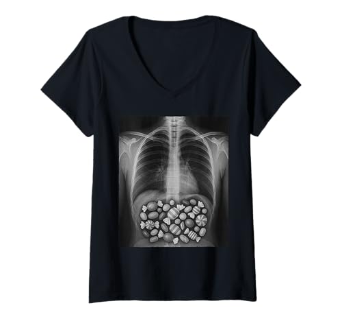 Damen Knochen Röntgen-Scan Lustiger Halloween Radiologie Techniker T-Shirt mit V-Ausschnitt Damen Knochen Röntgen-Scan Lustiger Halloween Radiologie Techniker T-Shirt mit V-Ausschnitt von Halloween Radiography Anatomy Radiologist Design