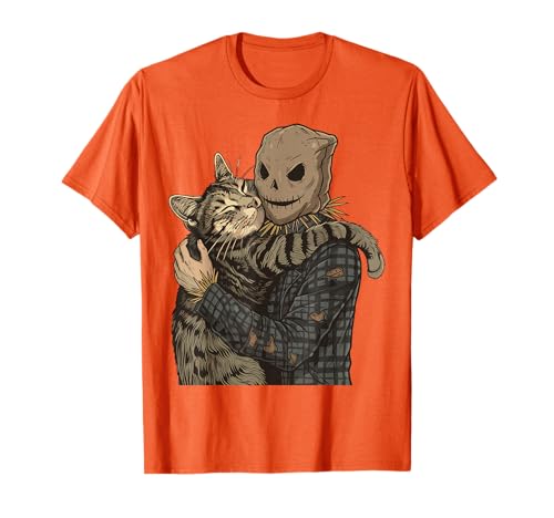 Vogelscheuche Umarmung Katze Halloween Katzenliebhaber Katze Mama Papa T-Shirt Vogelscheuche Umarmung Katze Halloween Katzenliebhaber Katze Mama Papa T-Shirt von Halloween Scarecrow Hugging Cat