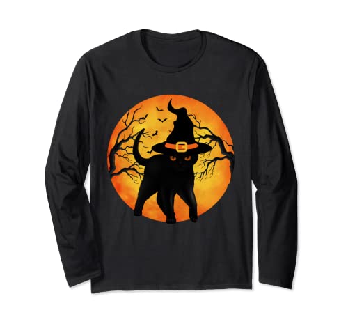 Halloween Gruselige Katze in Schwarz Jungen Mädchen Kinder Halloween Langarmshirt Halloween Gruselige Katze in Schwarz Jungen Mädchen Kinder Halloween Langarmshirt von Halloween Scary Cat in Black Boys Girls Kids Hallo