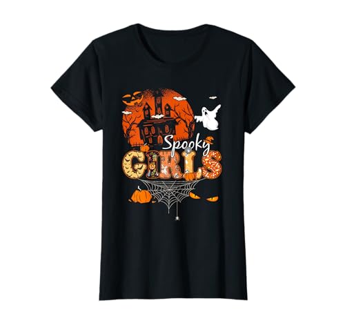 Halloween Kostüm Halloween Pyjama Pumpkin Spooky Mädchen T-Shirt von Halloween Season Spooky Girls gifts