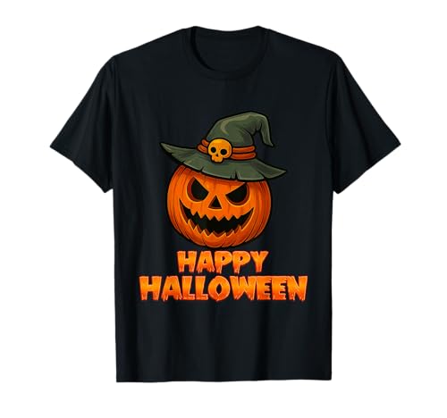 Kürbis mit Hut Kostüm Damen Herren Kinder - Happy Halloween T-Shirt Kürbis mit Hut Kostüm Damen Herren Kinder - Happy Halloween T-Shirt von Halloween Shirt Damen - Halloween Tshirt Herren