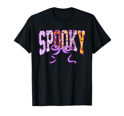 Varsity Halloween Kokette Gruseliges Muster Mädchen Frauen T-Shirt Varsity Halloween Kokette Gruseliges Muster Mädchen Frauen T-Shirt von Halloween Shirts NYC