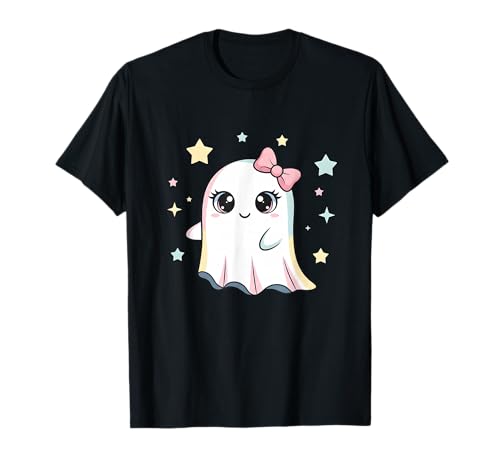 Niedliches Kawaii Ghost Boo Halloween Herren Damen Mädchen Kinder T-Shirt T-Shirt von Halloween Shirts for Girls Kids