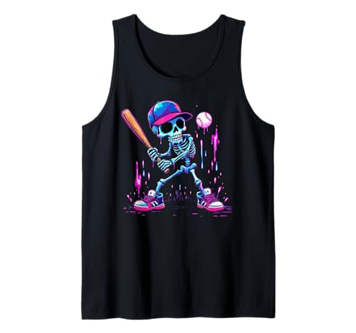 Men Women Kids Funny Halloween Drip Baseball Lovers Tank Top Men Women Kids Funny Halloween Drip Baseball Lovers Tank Top von Halloween Skeleton Baseball Player Dripping