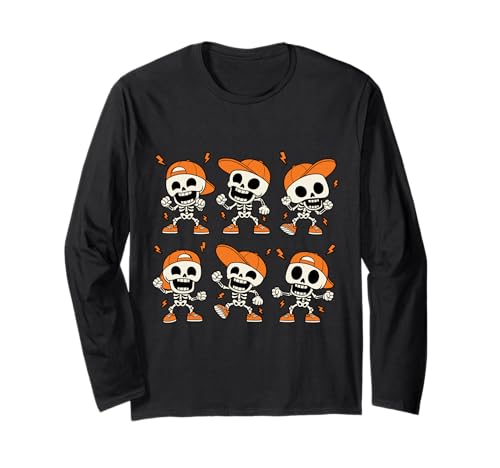 Kinder tanzendes Skelett Halloween Trick and Treat Langarmshirt Kinder tanzendes Skelett Halloween Trick and Treat Langarmshirt von Halloween Skeleton Dance Party Funny Skeleton