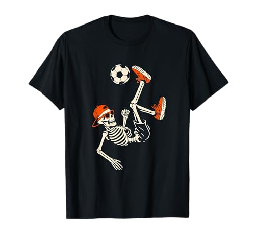 Halloween Skelett Lustig Fußball Jungen Teenager Männer T-Shirt von Halloween Skeleton Funny Outfits for Boys Teens