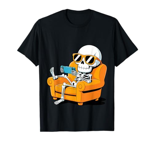Halloween Skelett Lustig Gamer Videospiele Kinder Jungen T-Shirt von Halloween Skeleton Funny Outfits for Boys Teens