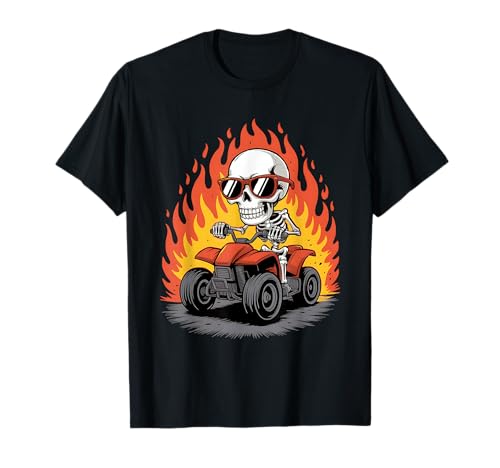 Lustiges Halloween-Skelett mit ATV-Motiv Jungen und Teenager T-Shirt von Halloween Skeleton Funny Outfits for Boys Teens