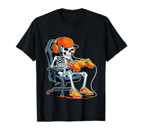 Halloween Skelett Gamer Video Gaming Jungen Herren Kinder Tees T-Shirt Halloween Skelett Gamer Video Gaming Jungen Herren Kinder Tees T-Shirt von Halloween Skeleton Gamer Tees for Kids and Men
